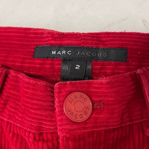 Marc Jacobs Red Corduroy Bootcut Jeans Size 2 - Picture 5 of 7